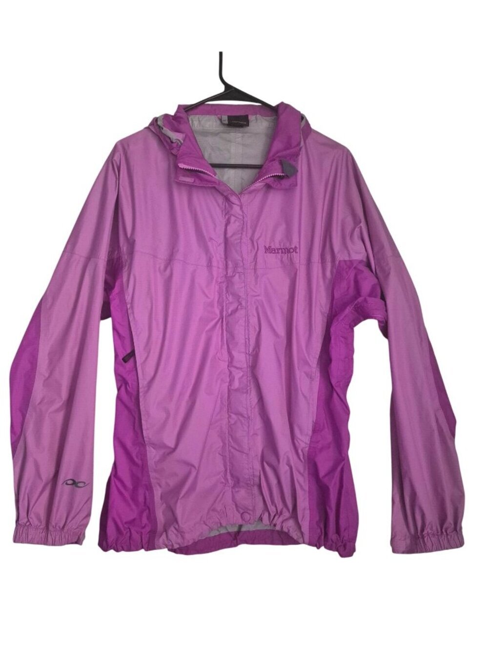 Marmot Rain Jacket Lightweight Hooded Waterproof Pockets Outdoor Womens XL Pink